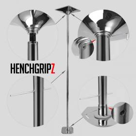 HENCHGRIPZ 45mm Spinning / Static Pole Dancing Fitness Pole