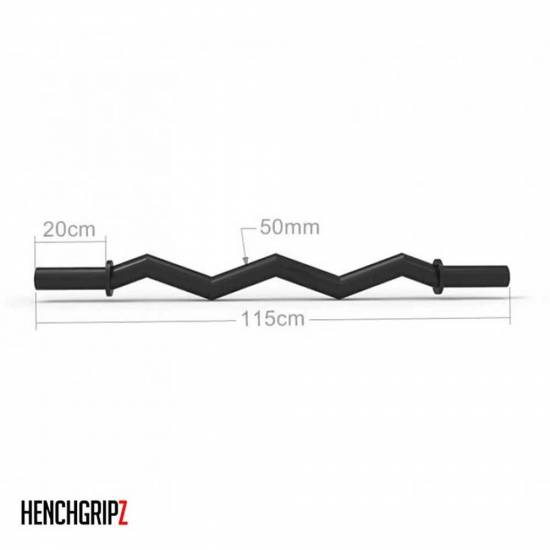 HENCHGRIPZ Thick EZ Curl Bar - Fat Axle Grip Olympic 4ft Barbell