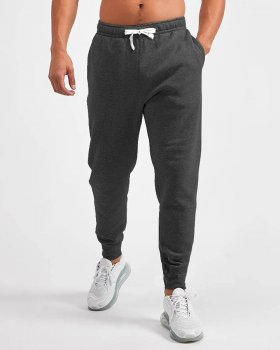 HENCHGRIPZ EXTRA LONG TALL CUFFED DARK GREY JOGGING GYM BOTTOMS