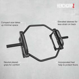 HENCHGRIPZ TRAP HEX SHRUG BAR OLYMPIC 2"