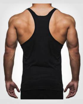 HENCHGRIPZ™ BLACK T-BACK MENS BODYBUILDING STRINGER VEST